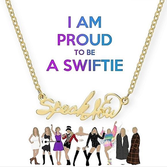 Taylor Swift Necklace Speak Now Fan Made Gold Plated Eras Tour Jewelry Swiftie - Picture 1 of 8